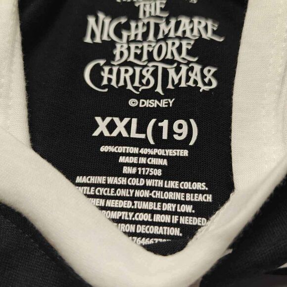 Disney's Nightmare Before Christmas Hooded Skull T-Shirt - XXL Juniors - Picture 5 of 6